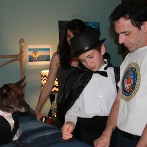 On set of The Amazing Wizard of Paws2013 with director Bryan Michael Stoller and Little Bear