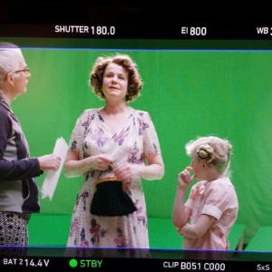 The Secret Life Of Marilyn Monroe Sarah on set doing Green Screen With Emily Watson and Director Laurie Collyer