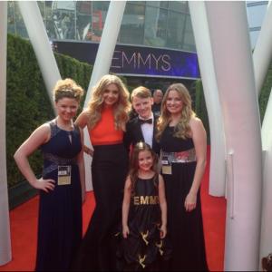 Natalie Dormer, Brett Hart, Paityn Hart, Courtney Hart, & Kylie Hart at event for The 66th Primetime Emmy Awards
