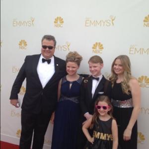 Eric Stonestreet, Brett Hart, Paityn Hart, Courtney Hart, & Kylie Hart at event for The 66th Primetime Emmy Awards