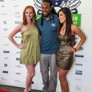 Photographed with actress Elizabeth Rhoades and Seattle Seahawks Richard Sherman.