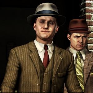 Still of Sean McGowan and Aaron Staton in L.A. Noire (2011)