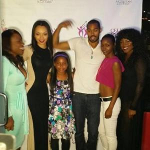 Desirae Whitfield with the cast from The B Word and the Producers From left to right producer Nakisha Celistan Lamon Archey Shayla Hale Shema Jones producer Nichole Celistan