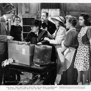 Still of James Stewart Jean Arthur Lionel Barrymore Spring Byington Mischa Auer Ann Miller and Dub Taylor in You Cant Take It With You 1938