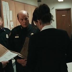 left to right, Bill Pullman, Gill Gayle, Micheal Ironside, Julia Ormond (back to camera) and Charlie Newmark in Surveillance