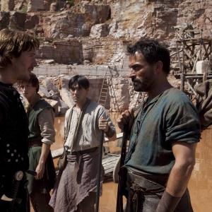 Still of Rufus Sewell, Liam Garrigan, Eddie Redmayne and David Oakes in The Pillars of the Earth (2010)
