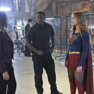 Still of Tawny Cypress David Harewood and Melissa Benoist in Supergirl 2015