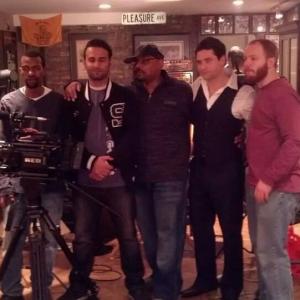 After a long day, Film crew and Producer/Director from 