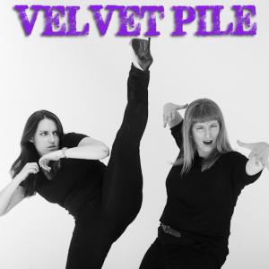 Two-lady writing and performance duo, Velvet Pile. Amanda Barnes and Alexis Notabartolo.