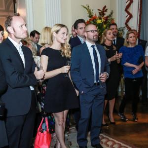 Jacqueline Purkess at the American Ambassadors house at a reception welcoming new Academy members 2105 with Partner Andrew Lockley