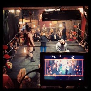 Fight directing on the set of Sluggo the Skullcrusher with Carl Maguire WriterDirector PrashNYC and John Bennett Sluggo