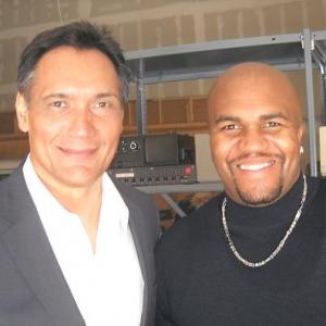 On the set of NBC's Outlaw with Jimmy Smits