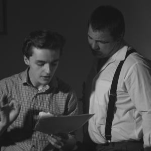 Directing Aaron Roos on the set of Lesser Than Two Evils