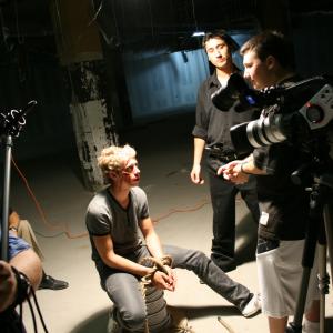 On set of Dark Eyes(2010). From left to right: Fabien Soudiere, Dragos Berg and Michael Aloyan.
