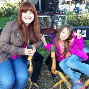 On set for her Guest Starring Role on Bones with her pretend mommy, the very talented Stefanie Black.