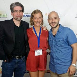 Producer Craig Nobbs with actors Tawny Sorensen and Nabil Vinas at the Long Island International Film Expo's screening of 