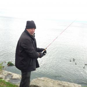 The Fisherman in the short film Balance! Photo taken along the shores of Lake Ontario  No ducks were hurt in the filming of this movie