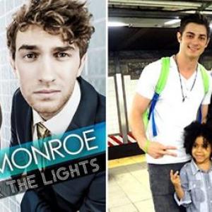 Still Photo on the right of Pop Artist Cassio Monroe  Child Actor Cruz Rodriguezon set of official Under The Lights Music Video