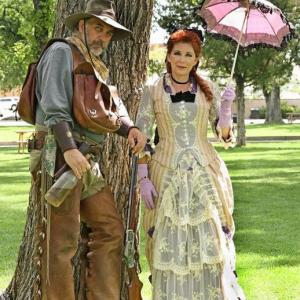 as Odessa Red with Nasty Ned Logan Living HistoryOld West reenactor 1879 promenade gown