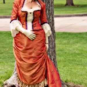 as Odessa Red Living History/Old West re-enactor, 1879 Evening Toilette gown