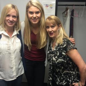 Natalie Sharp with Jill Stanley, and Paula Kelley on set of 