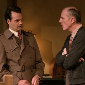 Michael Leigh Cook as Mr. Kraler and Bryan Scott Johnson as Otto Frank in: THE DIARY OF ANNE FRANK at The Shakespeare Theatre of New Jersey (Oct.14th.-Nov.21st 2015)