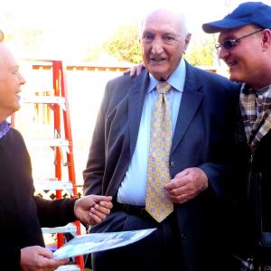 Billy Crystal Ralph Branca and Bill Branca on the set of Parental Guidance