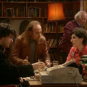 Still of Bill Bailey, Tamsin Greig and Dylan Moran in Black Books (2000)