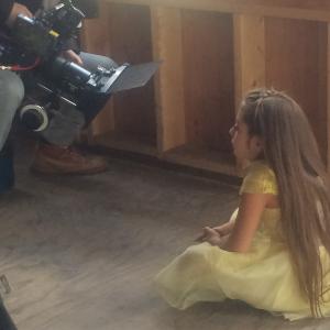 Gracie on set of her music video 