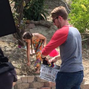 Gracie on set of her short film Apricot