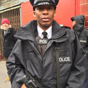 David Olawale AyindeActor On Set and playing role of a Police Armed Security Operative in the Film LONDON HAS FALLEN which stars Gerald ButlerAaron Eckhart and Angela Bassett