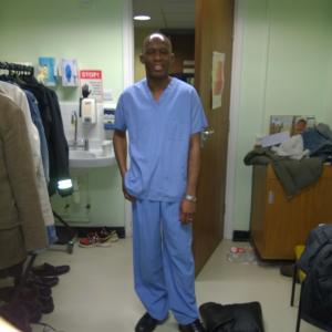 David Olawale AyindePlaying a Nurse on Set of LIVE ANOTHER DAY which stars Keith Sutherland