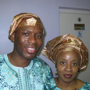 Actor David Olawale Ayinde  His wife Patricia Ngozi Ayinde dressed in African Attire at a Social Event