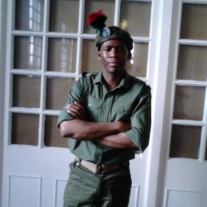 David Olawale Ayinde Still shot as Lagos Soldier on film set of LEGEND Starring Tom Hardy