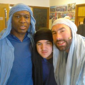 David Olawale Ayinde Actor with two fellow cast member actors from the Play  The Passion of Jesus Christ 2015