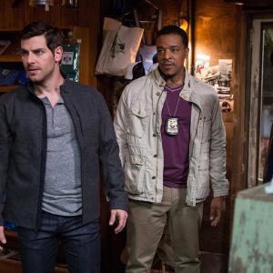 Still of Russell Hornsby David Giuntoli and Jacqueline Toboni in Grimm 2011