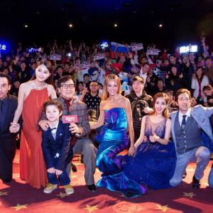 Dragon Blade premiere in Beijing China February 2015 John Cusack Lin Peng Jozef Waite Jackie Chan Sharni Vinson Mika Wang Adrien Brody Daniel Lee Picture with fans
