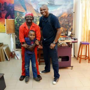 Stanlee Ohikhuare and his son David with his Lecturer at UNIBEN - Okwoju El Drag