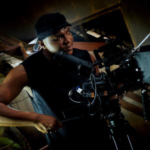 Stanlee Ohikhuare behind the camera on the set of 