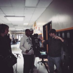 Director Johnathan Paul and Crew work on set during production of Hustler of Providence.