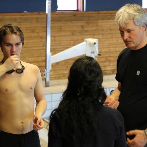 On the set of Swimming Lessons, directing Yasmin and William