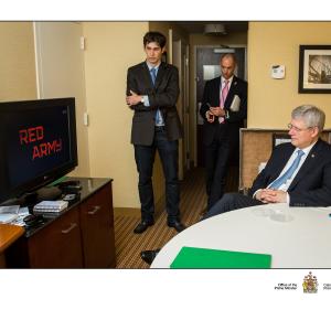 Sean Carey and Canadian Prime Minister Stephen Harper Personal screening of Red Army in NYC September 2014