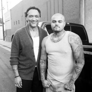 With actor Jimmy Smits filming an episode of Sons Of Anarchy