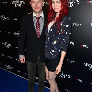Chris Hardwick and Chloe Dykstra at event of The Worlds End 2013