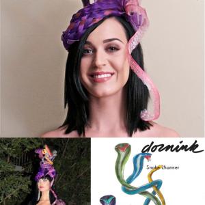 custom bubble wrap hat created for Katy Perry  worn and signed for Charity Auction