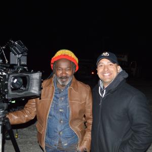 Steven Alexander and Chaun Domingue on set of A Night Without Armor