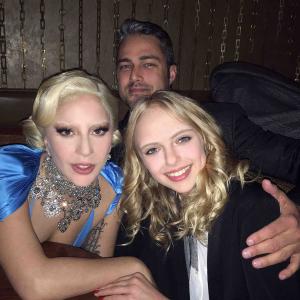 Jessica Belkin,Lady Gaga and Taylor Kinney at the American Horror Story: Hotel wrap party!
