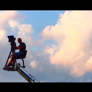 Director of Photography Russ De Jong operating his crane on a feature film