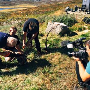 Stian Servoss, Leif Einar Lothe aka. Lothepus, Joar Førde shooting season 2 of Fjorden Cowboys