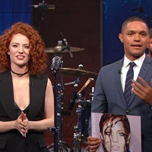 Still of Trevor Noah and Jess Glynne in The Daily Show (1996)